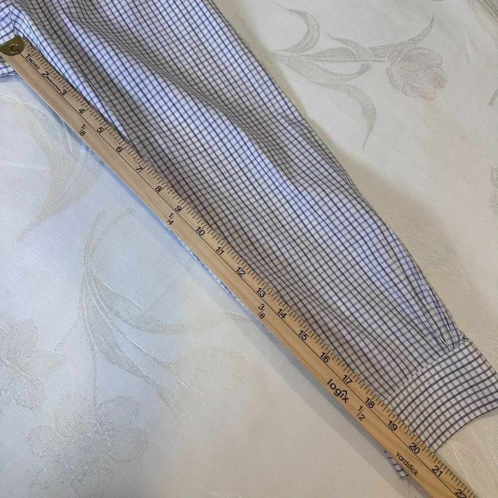 Brooks Brothers Mens-16-34 Regent‎ Dress Shirt Blue Plaid  Non Iron Cotton